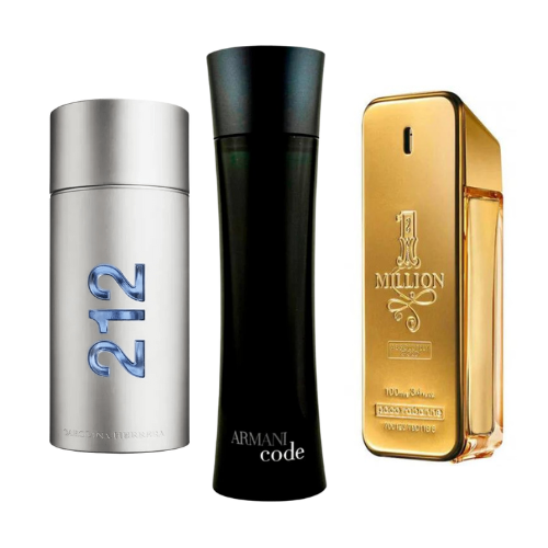 Paket mit 3 Parfums: 212 Men NYC, Paco Rabanne One Million, Armani Code Homme (Eau de Parfum)