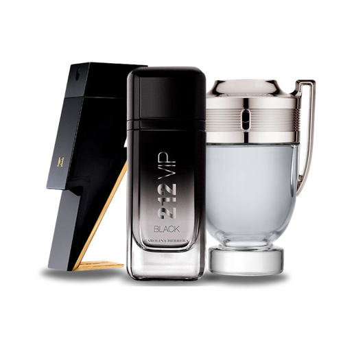 Paket mit 3 Parfums: Carolina Herrera BAD BOY, Carolina Herrera 212 VIP BLACK, Paco Rabanne INVICTUS (Eau de Parfum)