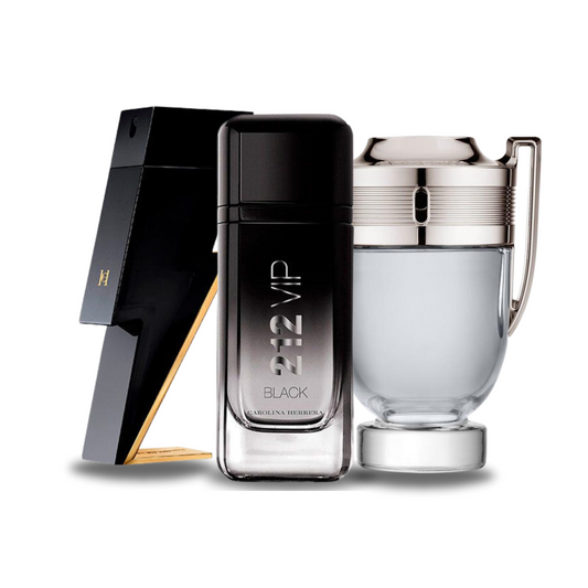 Paket mit 3 Parfums: Carolina Herrera BAD BOY, Carolina Herrera 212 VIP BLACK, Paco Rabanne INVICTUS (Eau de Parfum)