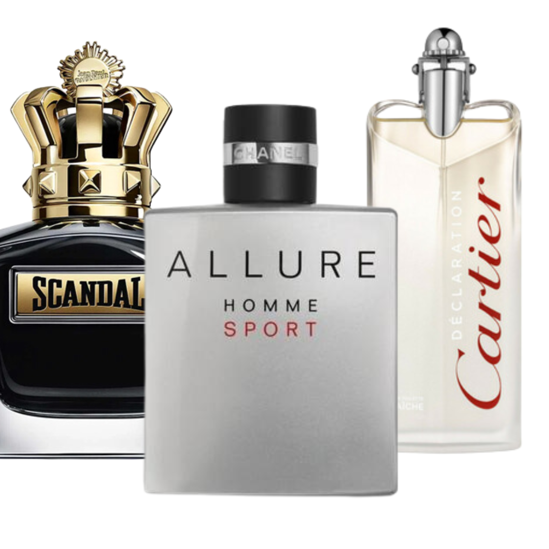 Paket mit 3 Parfums: Allure Homme Sport, Jean Paul Gaultier Scandal, Cartier Declaration (Eau de Parfum)